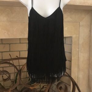 Black Fringe Top